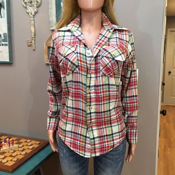 Tops - Plaid button up top